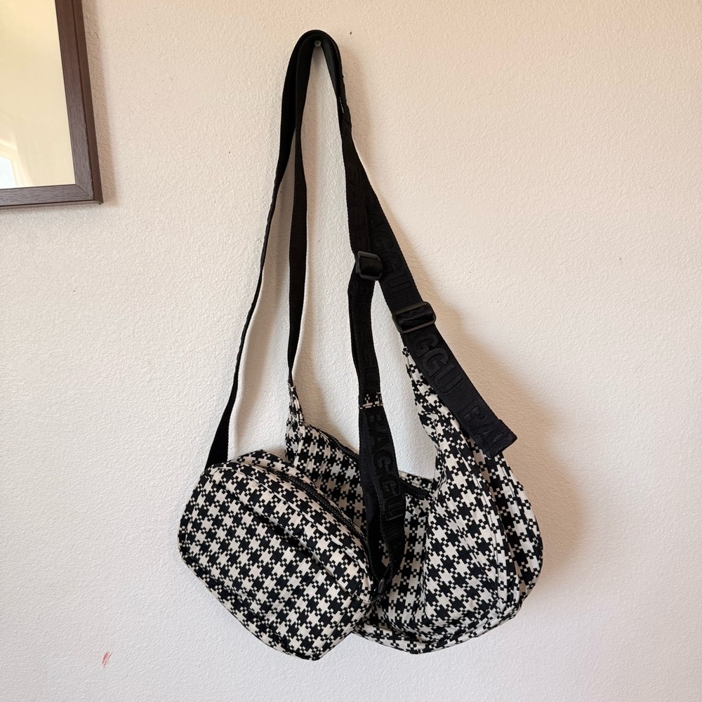 Baggu Pixel Gingham Medium Crescent Bag & Camera Crossbody Bundle Set of 2